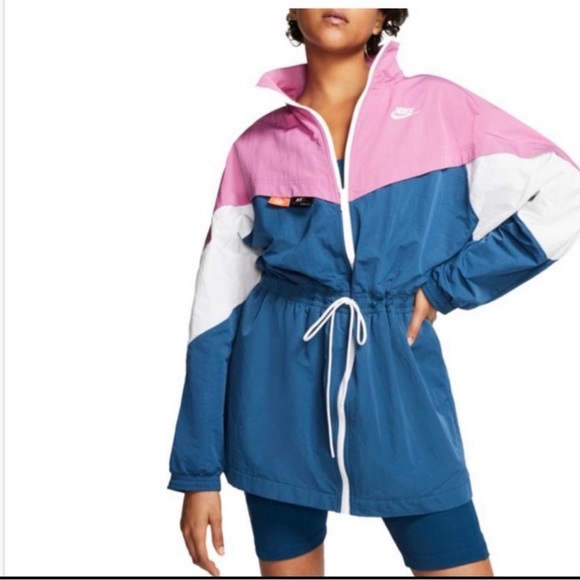 Nike Jackets & Blazers - Nike Women's Tri-Tone Windbreaker Jacket - Pink, Blue, White
